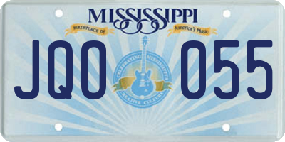 MS license plate JQO055