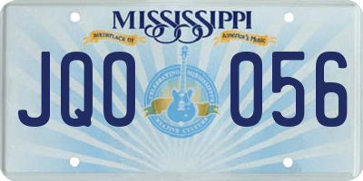 MS license plate JQO056