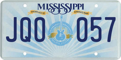 MS license plate JQO057