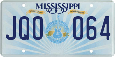 MS license plate JQO064