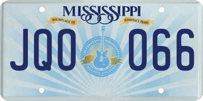 MS license plate JQO066