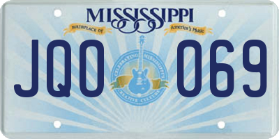 MS license plate JQO069