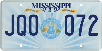 MS license plate JQO072