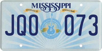 MS license plate JQO073