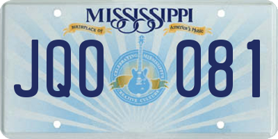 MS license plate JQO081