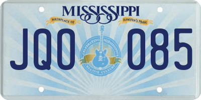 MS license plate JQO085