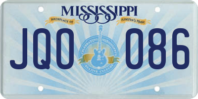 MS license plate JQO086