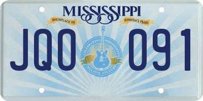 MS license plate JQO091