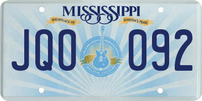MS license plate JQO092