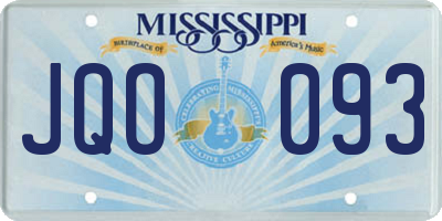 MS license plate JQO093