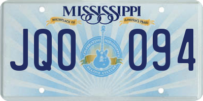MS license plate JQO094