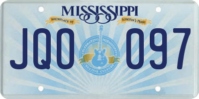 MS license plate JQO097
