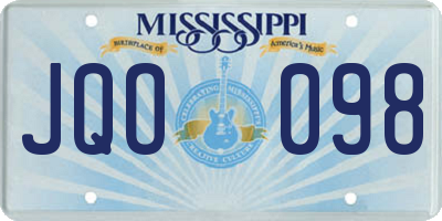 MS license plate JQO098