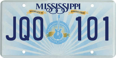 MS license plate JQO101