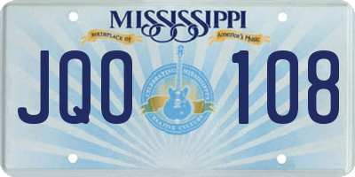 MS license plate JQO108