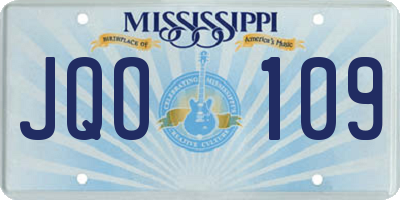 MS license plate JQO109