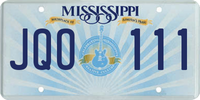 MS license plate JQO111