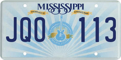 MS license plate JQO113