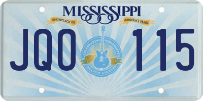 MS license plate JQO115