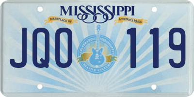 MS license plate JQO119