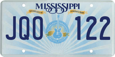 MS license plate JQO122