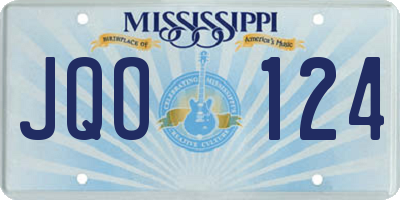 MS license plate JQO124