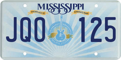 MS license plate JQO125