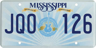 MS license plate JQO126