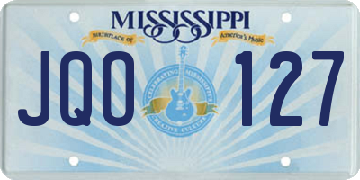MS license plate JQO127