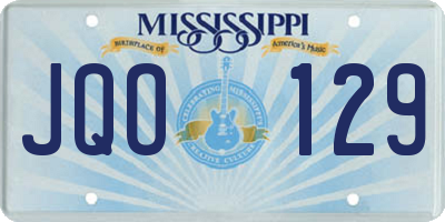 MS license plate JQO129