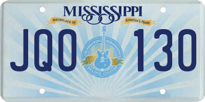 MS license plate JQO130