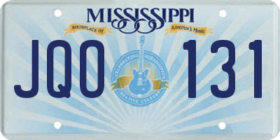 MS license plate JQO131