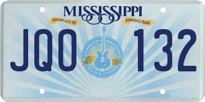MS license plate JQO132