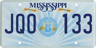 MS license plate JQO133