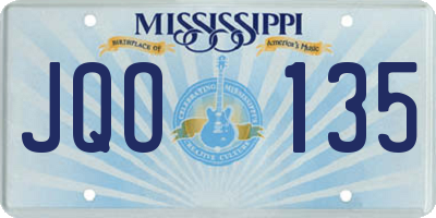 MS license plate JQO135