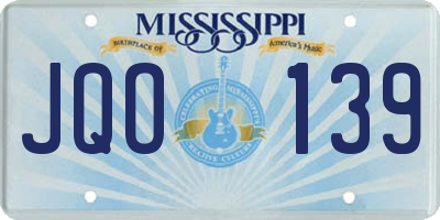 MS license plate JQO139