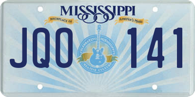 MS license plate JQO141
