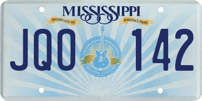 MS license plate JQO142