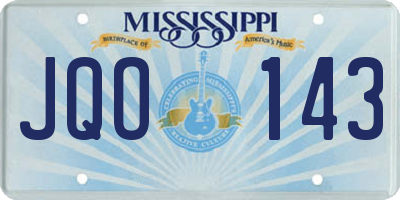 MS license plate JQO143