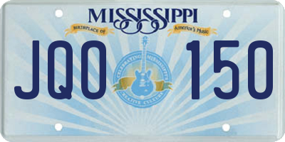 MS license plate JQO150