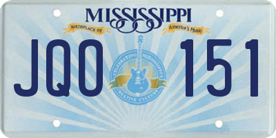 MS license plate JQO151