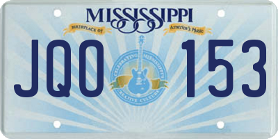 MS license plate JQO153