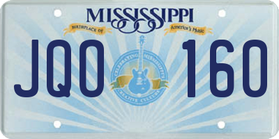 MS license plate JQO160