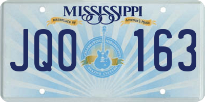 MS license plate JQO163