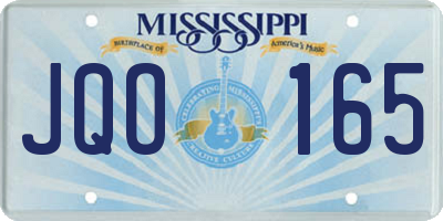MS license plate JQO165
