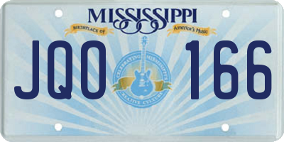 MS license plate JQO166