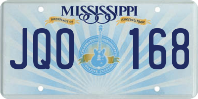 MS license plate JQO168