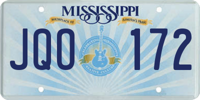 MS license plate JQO172