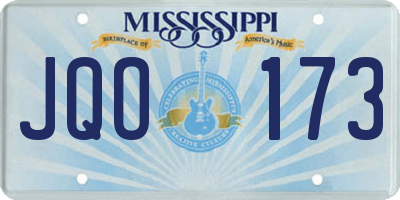 MS license plate JQO173