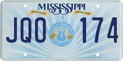 MS license plate JQO174
